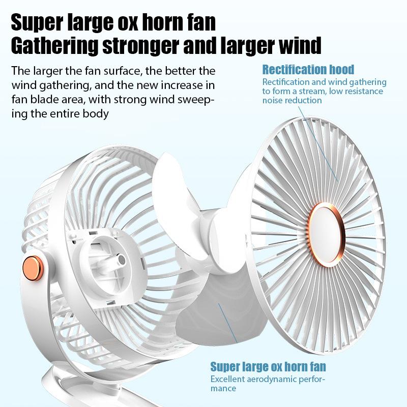 Mini-Clip-Ventilator, wiederaufladbarer tragbarer elektrischer Ventilator für Schlafsäle und Büros, kleiner Ventilator für den Schreibtisch, Hand-Deckenventilator, Luftkühler