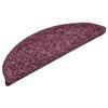 VidaXL Tapis d'escalier 15 pièces 56 x 17 x 3 cm Violet foncé Demi-rond 322384