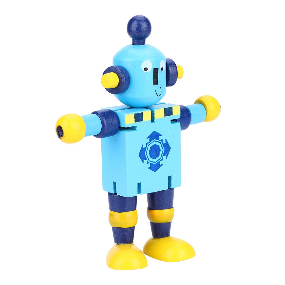 Personality Cute Wooden Robot Toys Learning & Educational Toys for Kids Children (Red)