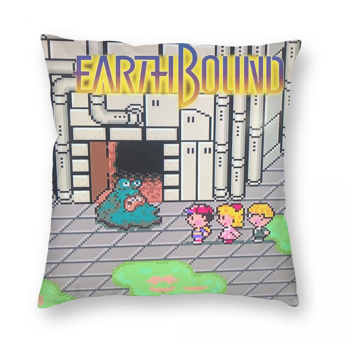 Earthbound Pixel Game Square Pillowcase Polyester Linen Velvet Printed Zip Decorative Home Cushion Cover 30x30cm