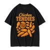 Cotone Pollo Fritto Divertente Stile Vintage Grafica Meme T-shirt Uomo Hip Hop Gotico Oversize T-shirt Comode