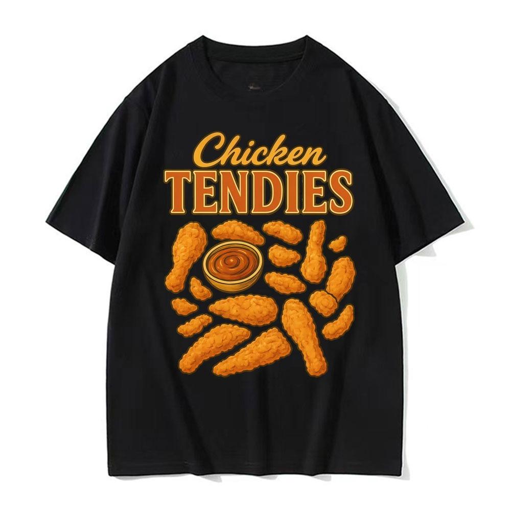Cotone Pollo Fritto Divertente Stile Vintage Grafica Meme T-shirt Uomo Hip Hop Gotico Oversize T-shirt Comode