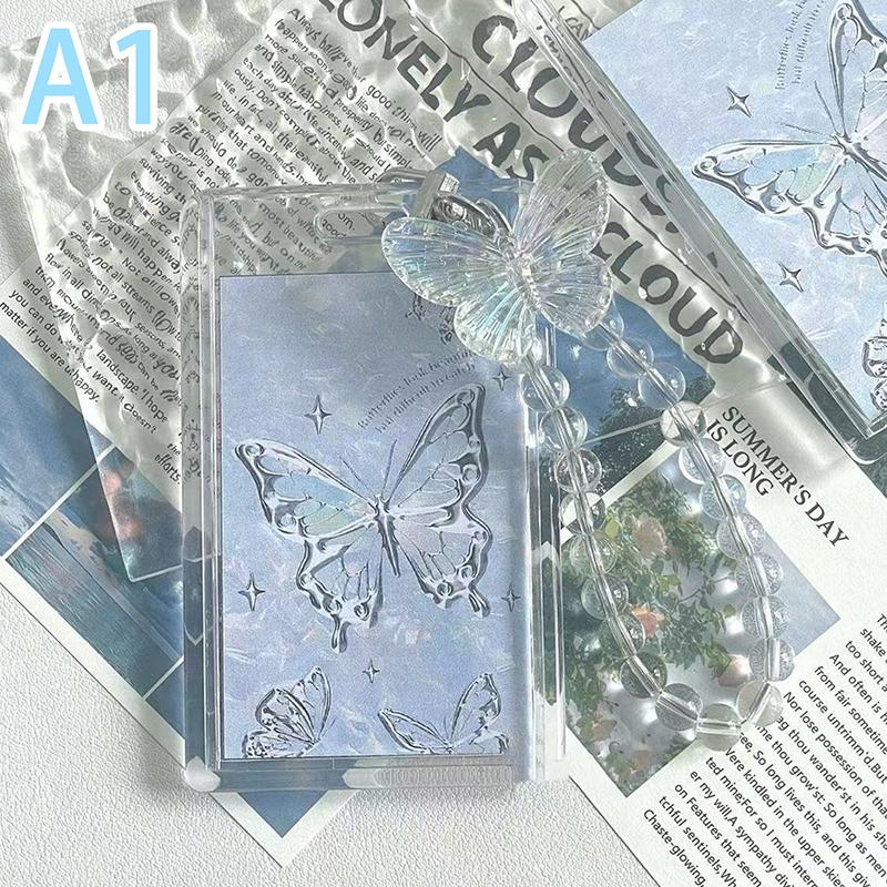 Butterfly Acrylic Card Holder Photocard Holder Credit Id Bank Card Protective Case  Keychain Pendant