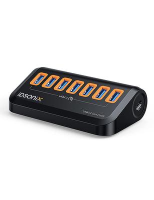 IDSONIX USB Hub Gen2 Hub with 7 Supports Both and OTG Maximum Compatible with Warranty [New] USB3.2 Ports, Self-Powered Bus-Powered, Supported,