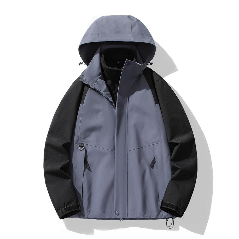 Vinterkvalitet Par Skaka Färgmatchning 3-i-1 Jacka Sport Utomhusjacka