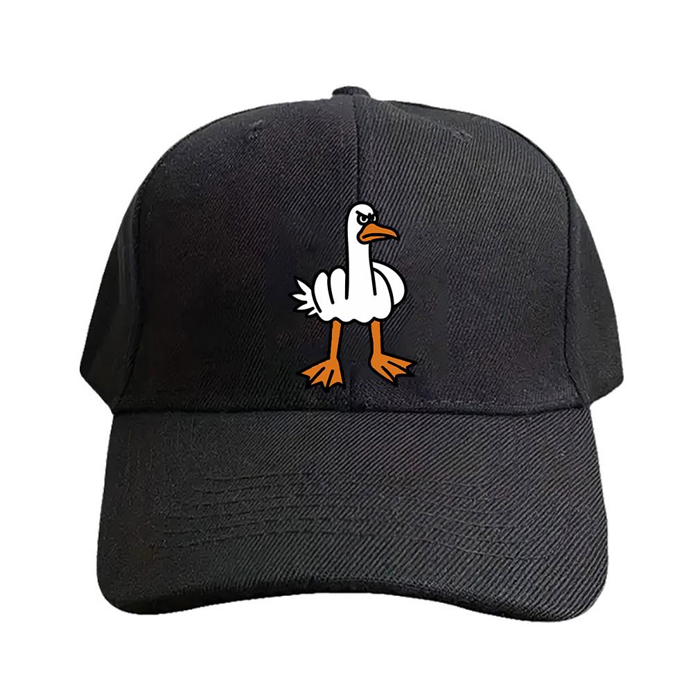 Middle Finger Goose Angry Meme Animal Cap Summer Adult Baseball Cap Adjustable with Curved Brim Duckbill Hat Protection Sun Hats