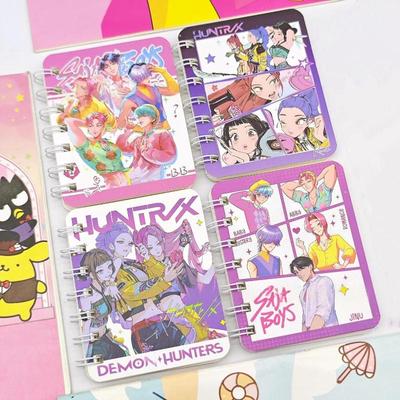 1/3ks Kpop Lovci démonů Mini kroužkové zápisníky Pro studenty Anime Kreslený Kawaii Deník Záznamník Poznámkový blok Dárky