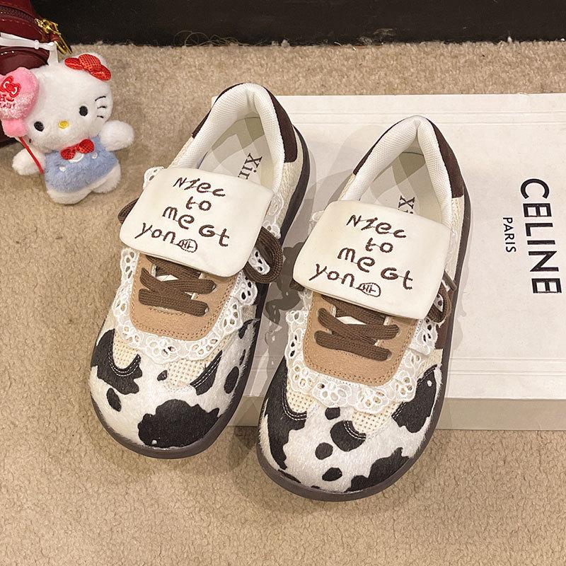 Korean Version of Fashion 2025 Cute Sweet Puff Shoes Women's Summer Breathable Versatile Lightweight Flat Casual Training Shoes