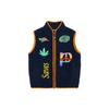 FW22 Jesus Pouring Alphabet Cartoon Embroidery Contrast Trim Zip Vest Unisex Vest Navy-Blue PAL-FW22-309