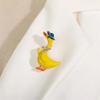 Cute Enamel Yellow Duck Rhinestone Brooches For Girls Kids Cartoon Duck Animal Party Casul Pins Buckle Corsage Party Jewelry