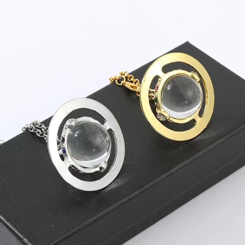 Saturn Necklace Luxurious And Earring Set Crafted With Premium Alloy Materials