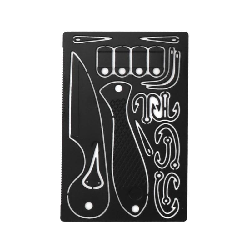 Stainless Steels Fishing Hook Card Outdoor Survivals Multitool Card Survivals Gear Card for Huntings Fishing Hikings