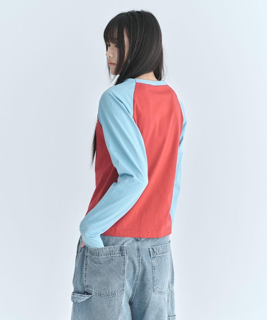 CGP (Women) Raglan Henley Neck Long Sleeve - Red