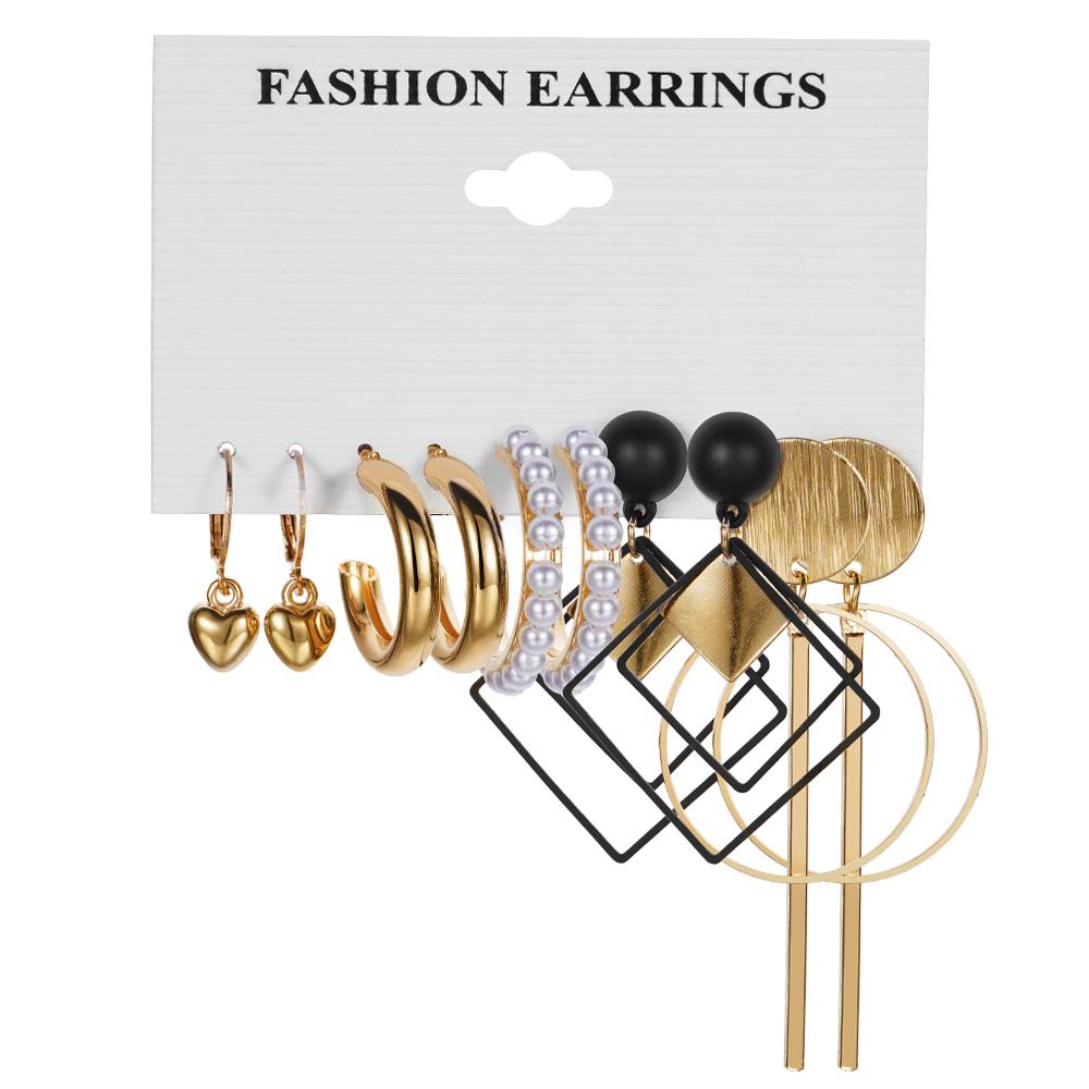 

10 шт. женственные универсальные роскошные очаровательные элегантные жемчужные серьги ажурный костюм чёрный