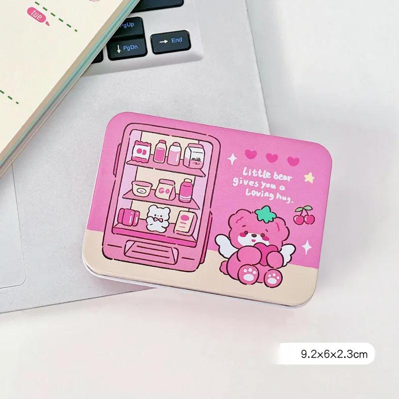 Железная коробка для хранения с рисунком еды животных портативное кольцо Kawaii для девочек ювелирные изделия зажим для волос кнопка пылезащитная маленькая коробочка 544₽