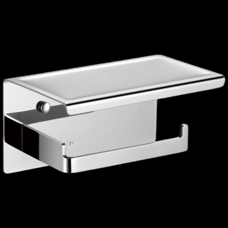 Stainless Steel Bathroom Tissue Box with Phone Holder