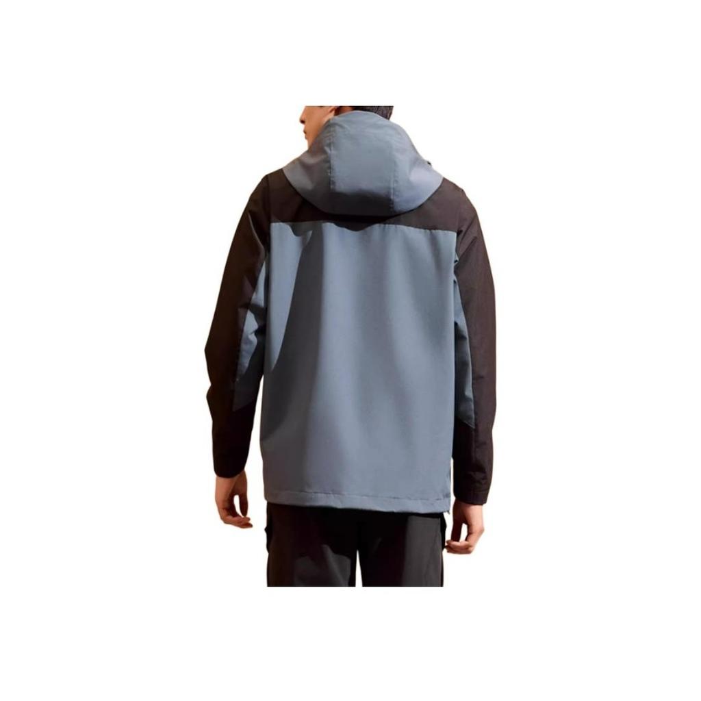 Anta Three In One Detachable Hooded Color Block Zipper Warm Water Resistant Jacket Men Outerwear Basic-Black Mens-Gray 152447629-4