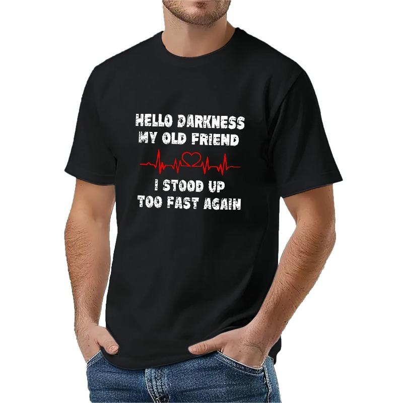 

European sizes Men S Short Sleeve T-Shirt with Crew Neck - Comfortable for All Seasons, Slightly Stretchy Knit Material, Solid Color Athletic Top, 4XL чорний