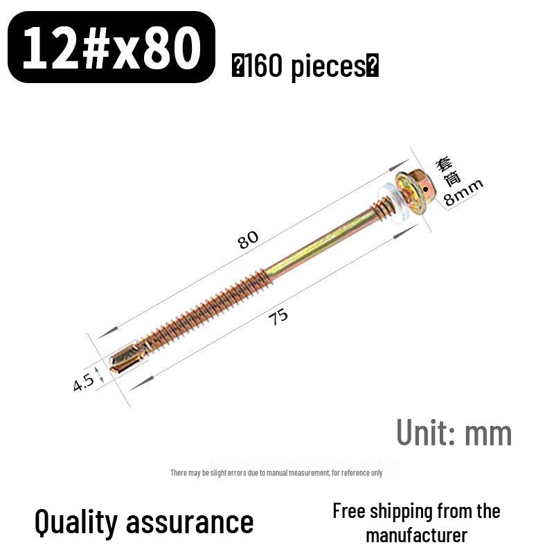 Selbstbohrende Schraube mit verlängertem Sechskantkopf für Farbstahl und Dachziegel aus Harz