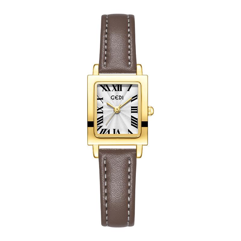 Retro Small Exquisite Small Square Watch Niche High Sense Simple Women Waterproof Quartz Watch