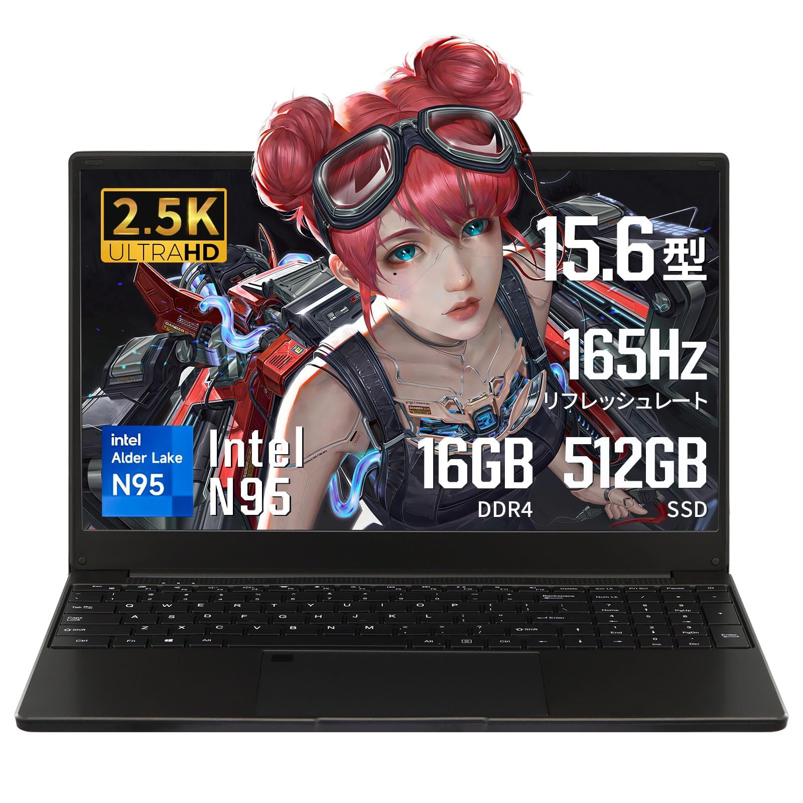 

ESBOOK Металевий корпус Windows 11 Pro MS Office Intel Celeron 16 ГБ Відбиток пальця 5G Bluetooth Японська клавіатура Плівка в комплекті 512 ГБ Ноутбук, 15,6-дюймовий, 2,5K чорний