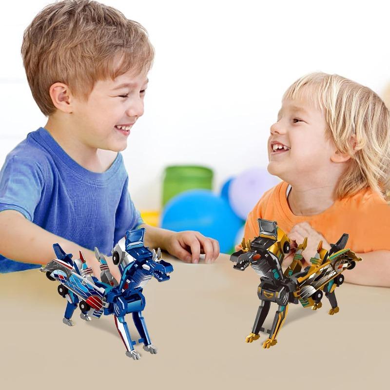 2-in-1 Collision Transformation Dinosaur Car Toy Deer Car Toy |Magnetic Cars Convertible Robot Toys|DinosaurToys for Kids