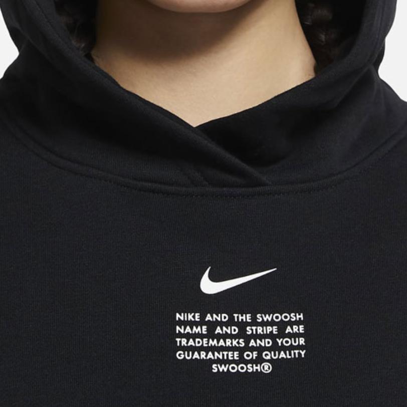 Nike Sportswear Swoosh Pullover Hoodie Women Tops Black DJ6948-010