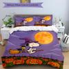 3Pcs Snoopy Halloween Night Bedding Set Quilt Cover Pillowcase Home Christmas Halloween Gift 1 Duvet Cover 2 Pillowcase S1485