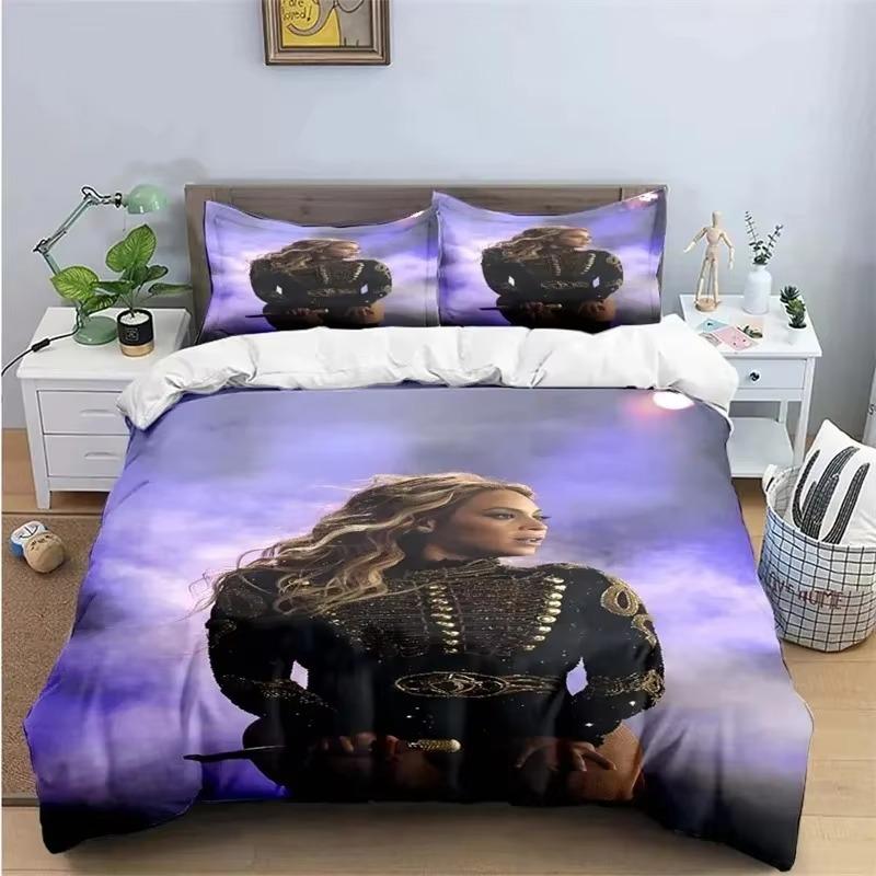 Pop Sängerin B-Beyonce Bettwäscheset Jungen Mädchen Einzelbett Queen King Size Bettbezug Kissenbezug Bett Jungen Erwachsene Heimtextilien