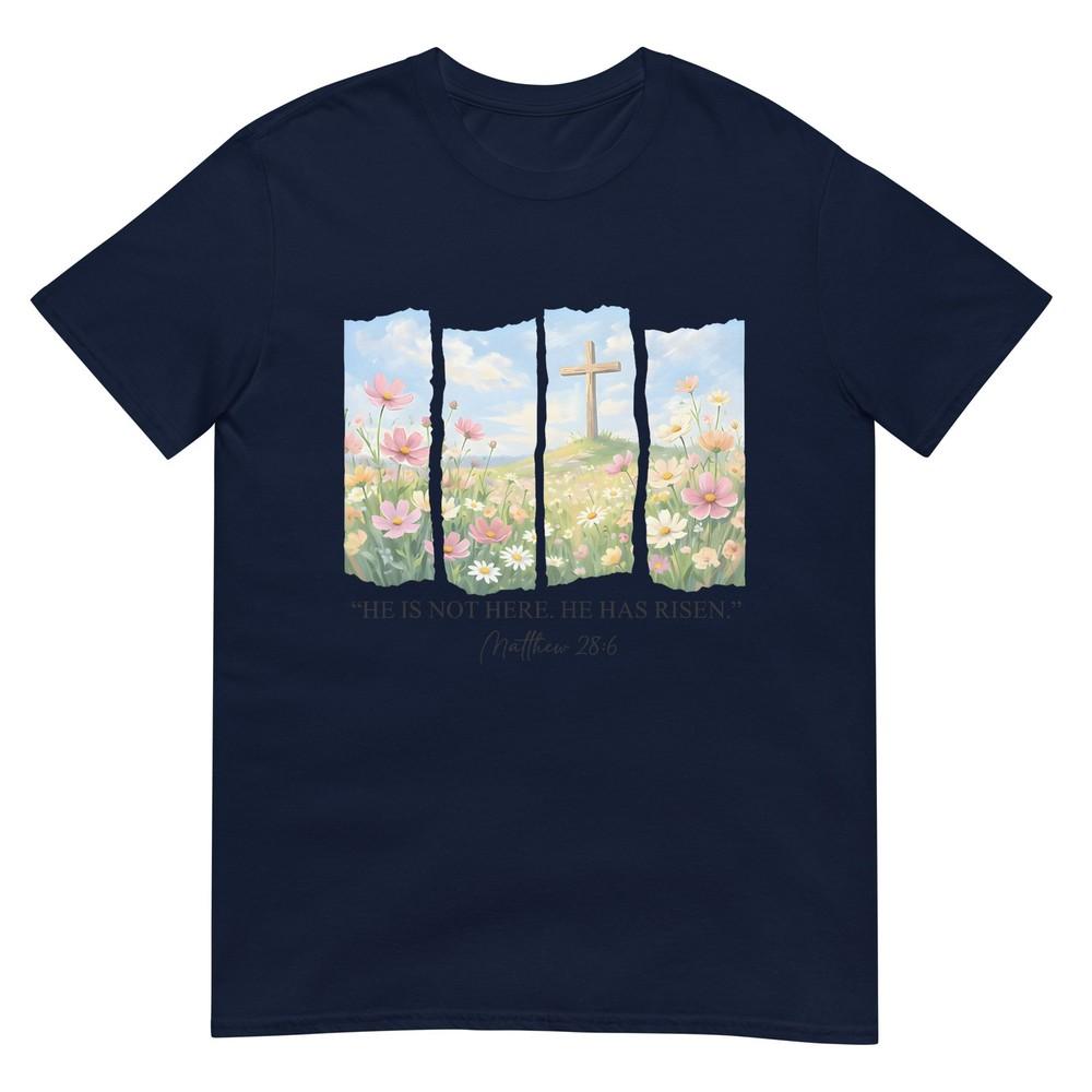 He Is Risen Christian Wildflower Happy Easter Unisex Girls TShirt S