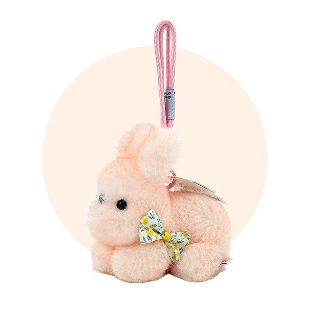 Decoration Plush Bow Rabbit Keychain Plush Material Bunny Bag Pendant Stuffed Keychain  Couple
