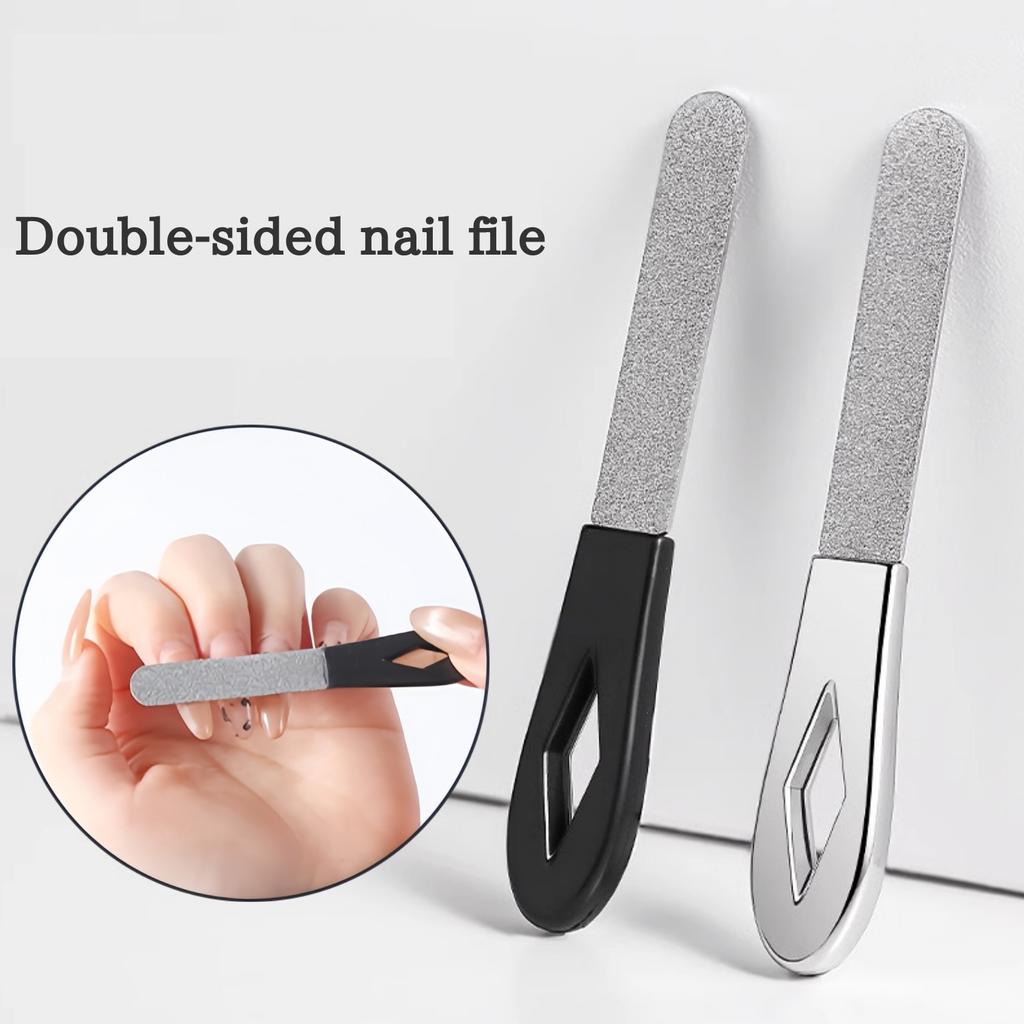 Double Sided Stainless Steel Nail File Sanding Nail Art Buffer Manicure Pedicure Tool, For Toenail& Foot Clean