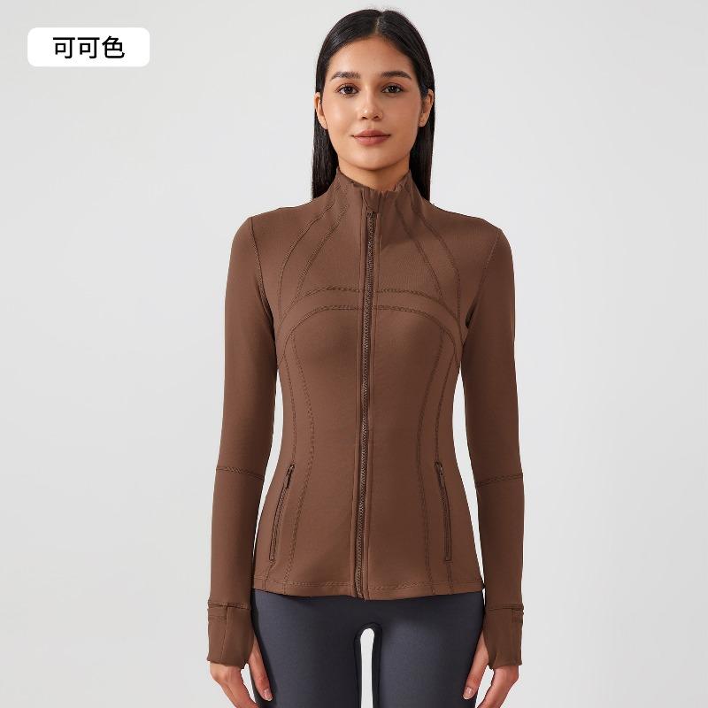 Autumn and Winter New Yoga Sports Jacket Women's Elastic Running Fitness Yoga Clothes Long Sleeves Top Jacket