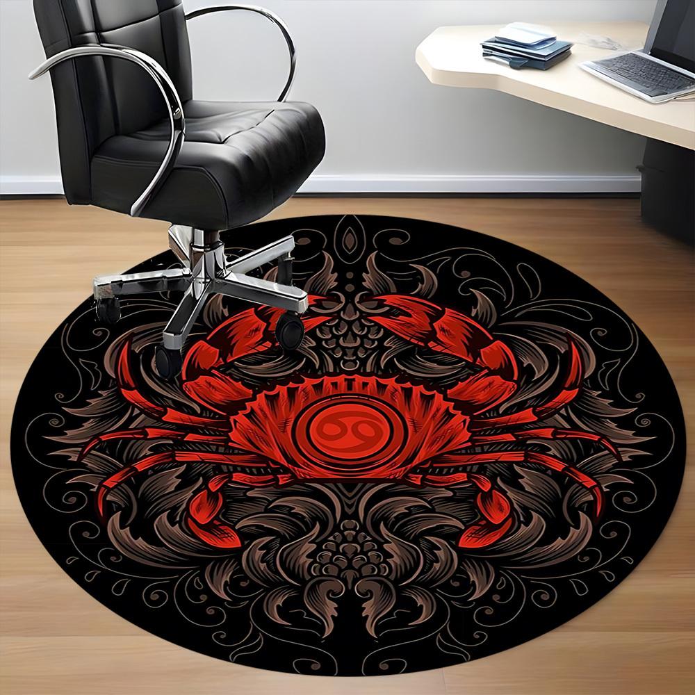 1pc Crab Illustration Chair Carpet for Office, Soft Comfortable Mat For Office, Living Room, Bedroom, Machine Washable Carpet yy251112191