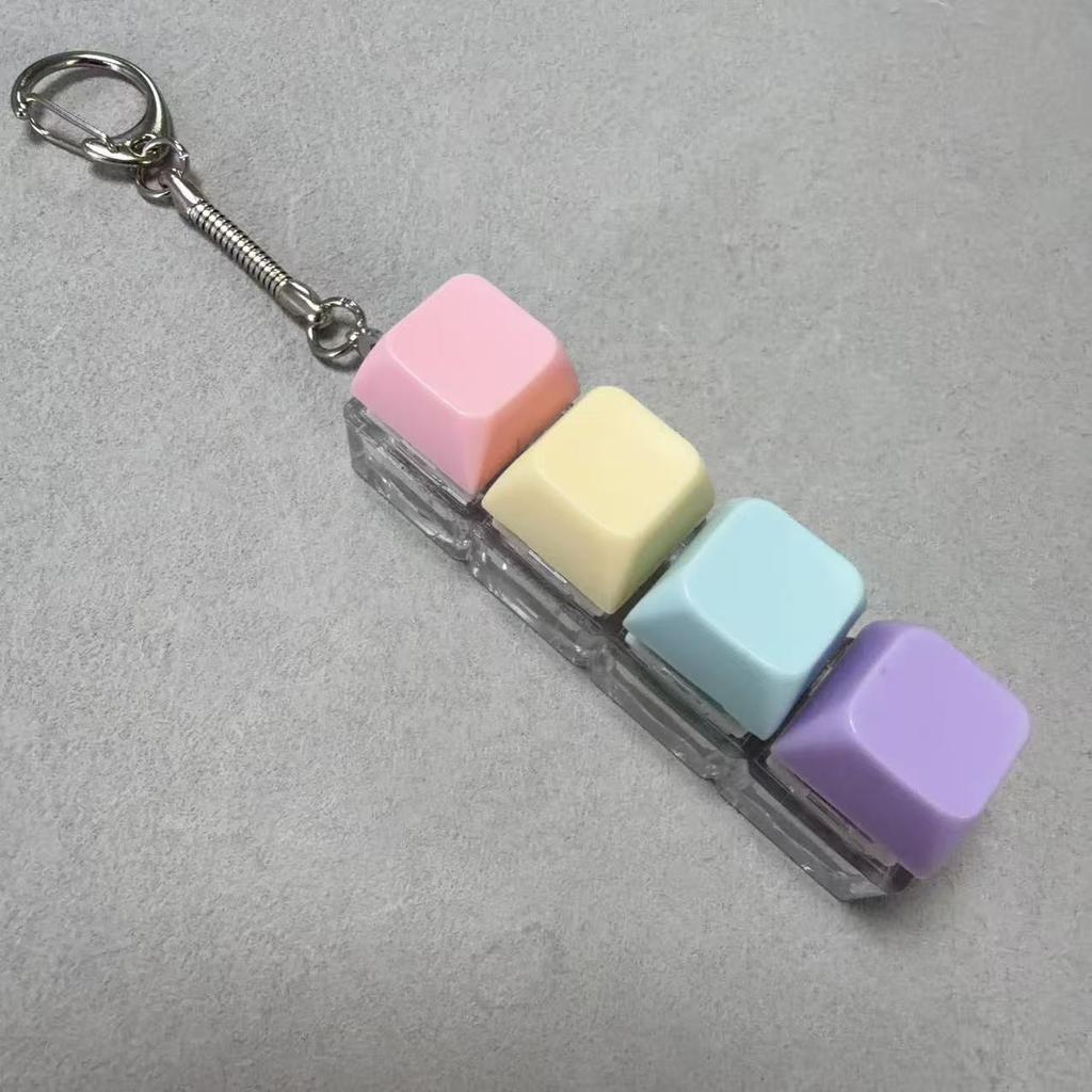 1-Button 4-Button 9-Button Macaron LED Stress-Relief Button Tester Stress-Relief Toy Keyboard Keychain Keyring