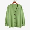 Autumn and Winter Women's Knitted Sweater Loose Lazy Wind V-neck Jacket Thickened Cardigan Popular Fat M Coat