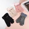 Women's Fleece-Lined Warm Gloves with Fur Cuff - Touchscreen-Friendly for Outdoor Autumn/Winter Cycling & Driving