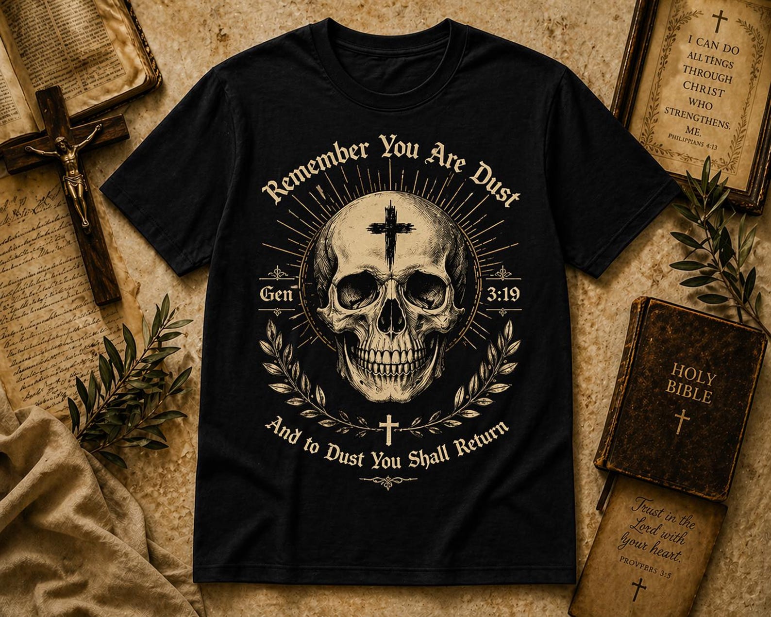 Memento Mori – “Remember You Are Dust” Faith T-Shirt XL