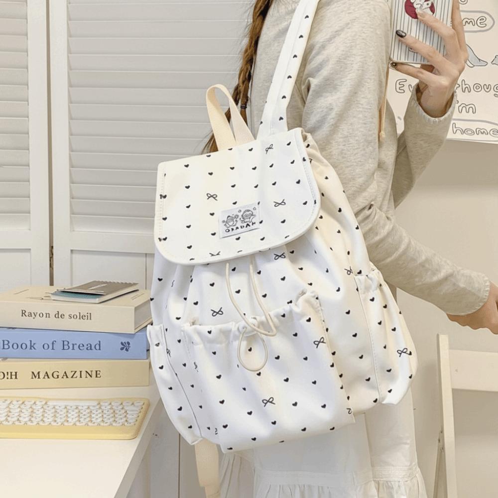 Lightweight Nylon Backpack College Style Students School Bag Portable Drawstring Backpack for Gift