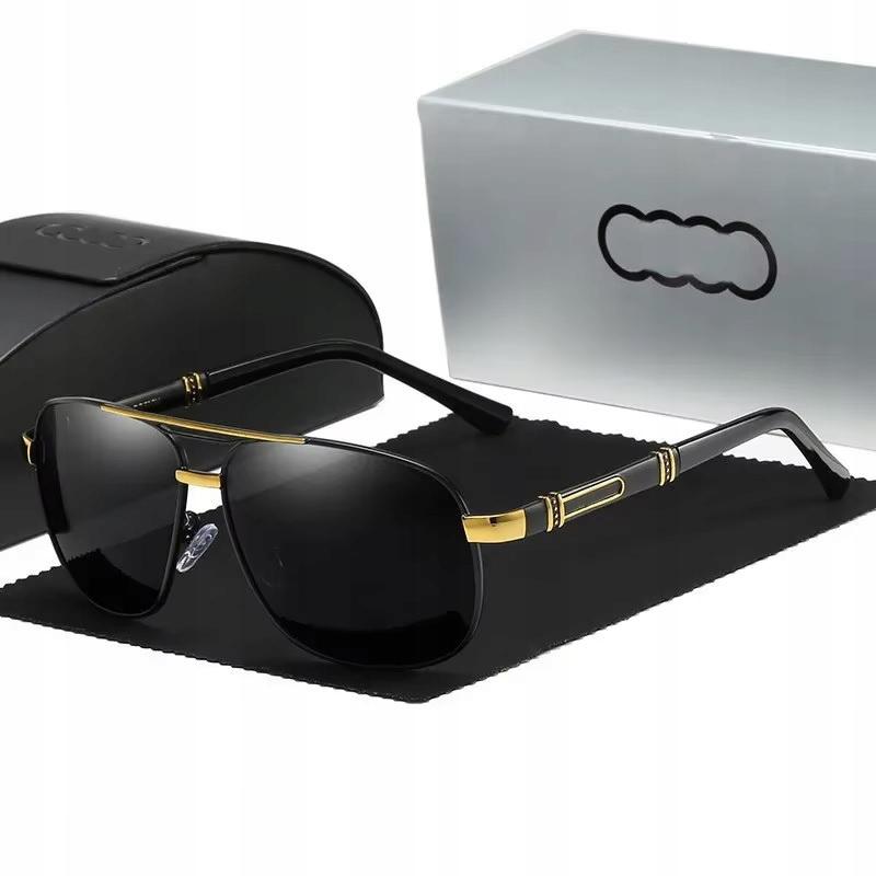 Men's Pilot Sunglasses Uv400 Protection Silicone Case Nose Pads