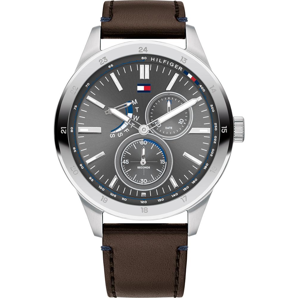 Tommy Hilfiger Historical Collection Grey Brown Leather Men s Quartz Watch 1791637 серый