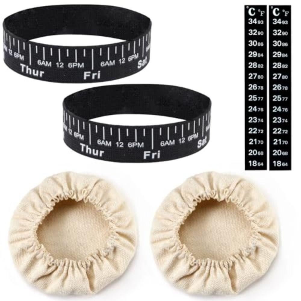 5 PCS Reusable Sourdough Starter Jar Cloth Covers Yeast Jar Cloth Caps  Baking Brewing Supplies