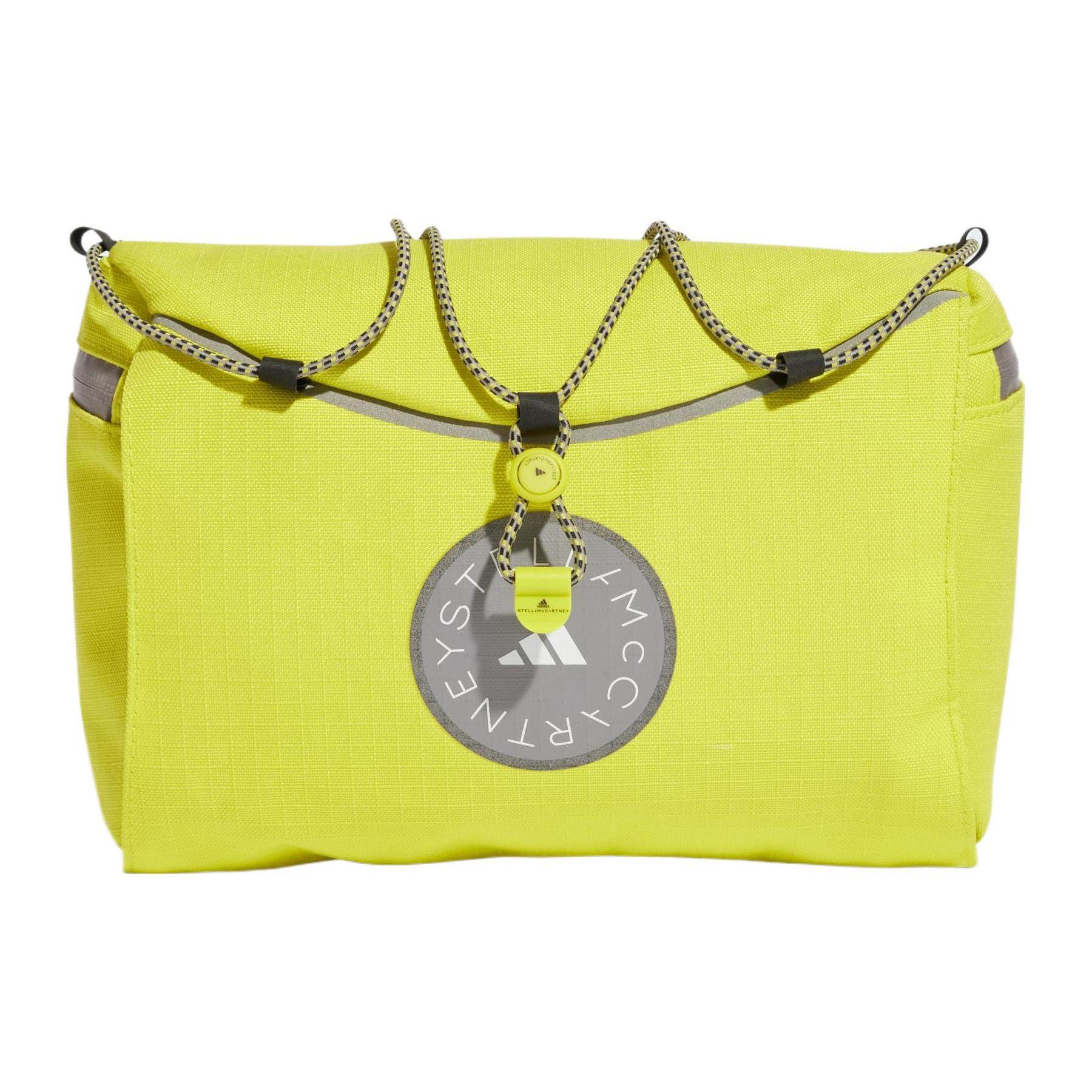 Adidas X Stella McCartney Collaboration Adjustable Waist Belt Zipper Closure Recycled Polyester Waist Bag Women Waist Bag Yellow Dove-Gray IA1857 Yellow & Dove Gray