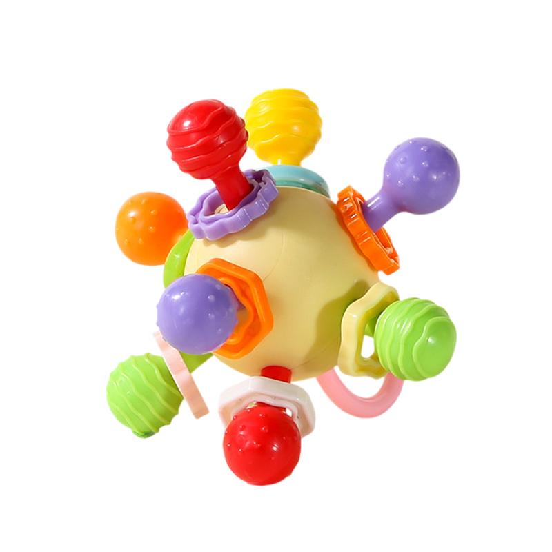 Hand Grip Ball Teeth-Glue Manhattan Gnawing And Potable Rattle Sound Toy Newborn Infant Learning Developmental Toy
