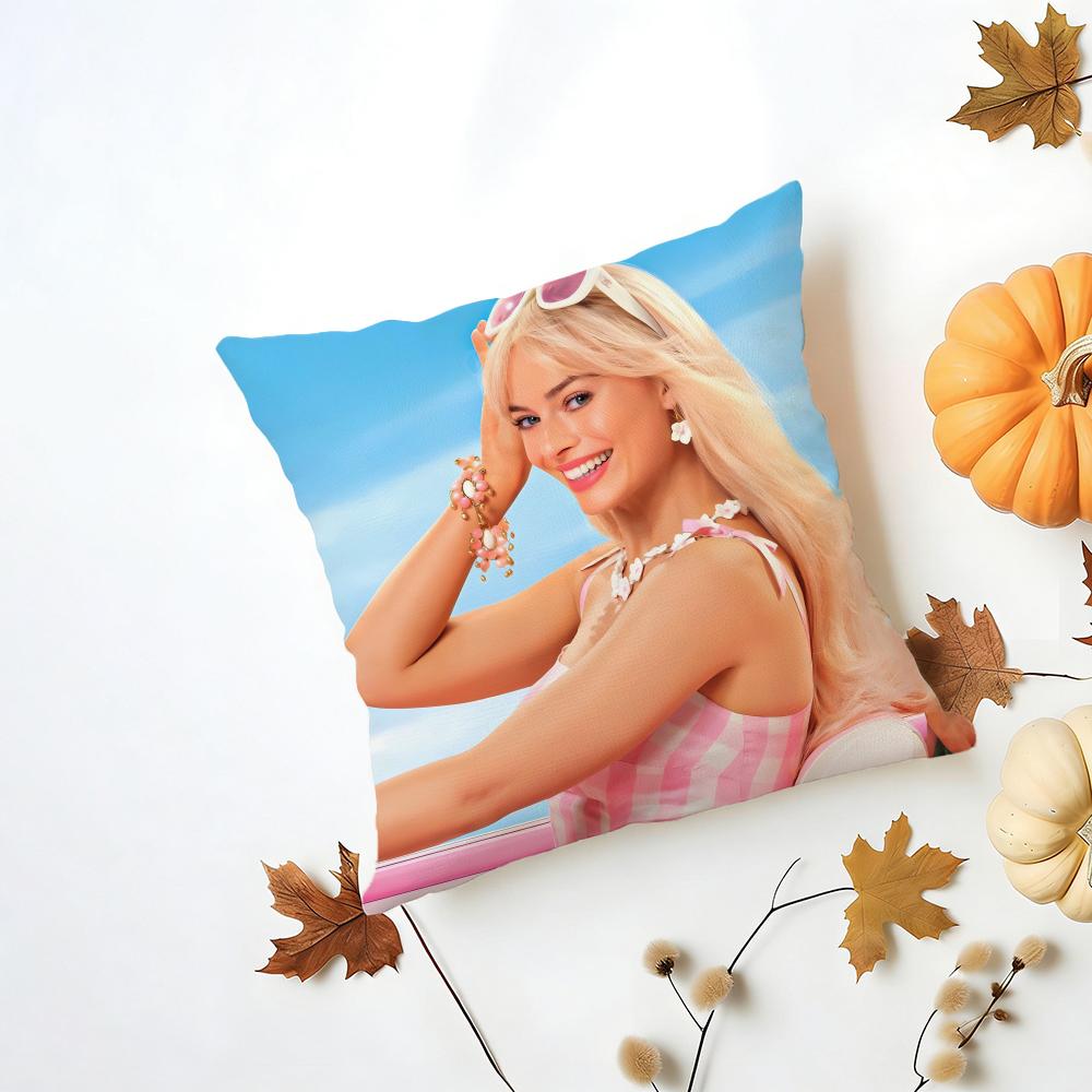 MMargot Robbie Cushion Cover Washable Linen Pillowcase Soft  for Daily Sofa Bed Home Room Decor