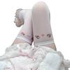 Kaomoji Small Expression Knee Stockings, Cute Printed Subcultural Knee Stockings, Japanese Short Skirts With Stockings