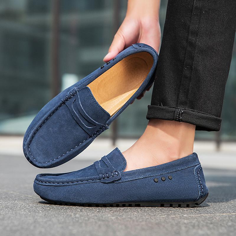 Fashion Fashionable New Men's Round Toe Anti Slip Soft Sole Loafers Spring Brand Men's Comfortable Outdoor Driving Casual Bean Shoes