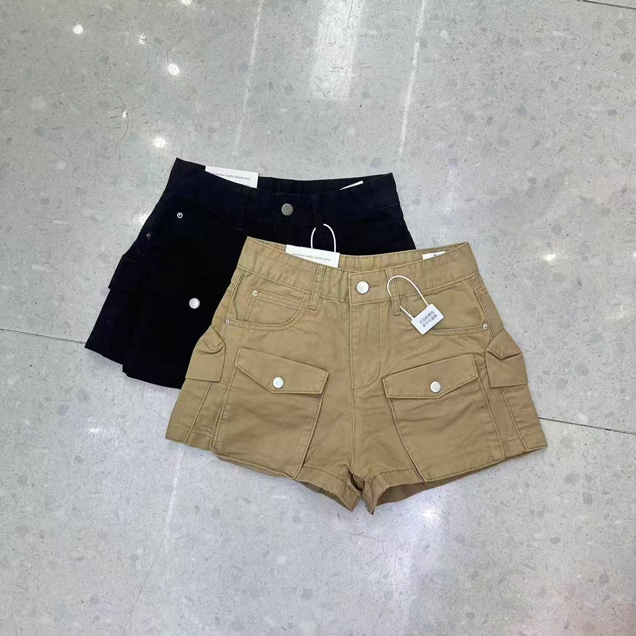 

Летний корейский стиль свободный комбинезон шорты на подтяжках - Приталенный дизайн с широкими штанинами для женщин L чёрный