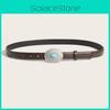 Round Alloy Simple Artificial Gemstone Snap Button Belt For Women Casual Wear