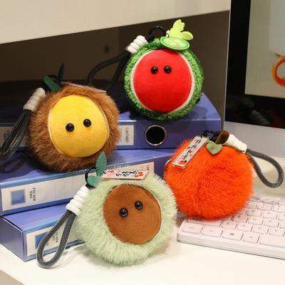 Cute Fruit Series Plush Doll Watermelon Plush Toy Durian Doll Girls Bag Pendant Doll Gift